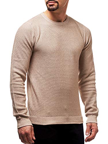 JEFF Herren Crespo Feinstrickpullover aus Baumwolle | Strickpullover für Männer Silver Mink L von JEFF