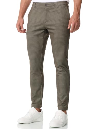 JEFF Herren JFChris Anzughose Stretchhose | Chino Herrenhose Stretch Stoffhose Houndstooth, 29/30 von JEFF