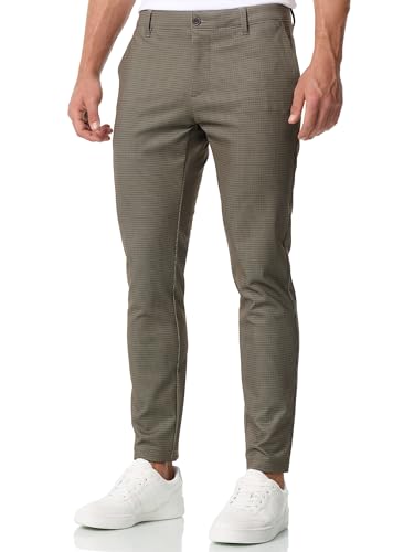 JEFF Herren JFChris Anzughose Stretchhose | Chino Herrenhose Stretch Stoffhose Houndstooth 32/30 von JEFF