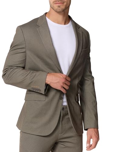 JEFF Herren JFChris Sakko mit Stretch | Klassische Anzugjacke Herrenjackett Houndstooth, 56 von JEFF