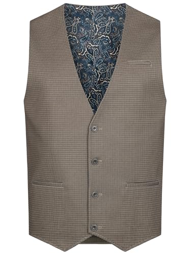 JEFF Herren JFChris Weste mit Viskose-Anteil | Anzugweste Herrenweste Houndstooth, 50 von JEFF