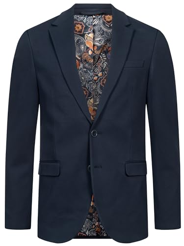JEFF Herren JFEzra Sakko mit Stretch | Klassische Anzugjacke Herrenjackett Dark Navy, 48 von JEFF