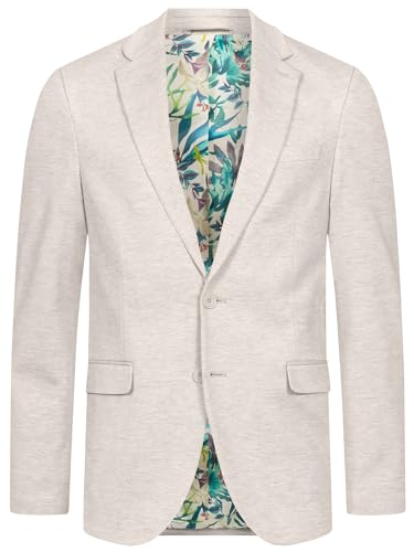 JEFF Herren JFEzra Sakko mit Stretch | Klassische Anzugjacke Herrenjackett Ecru Mix, 52 von JEFF