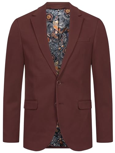 JEFF Herren JFEzra Sakko mit Stretch | Klassische Anzugjacke Herrenjackett Wine, 50 von JEFF