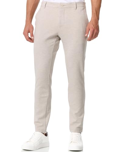 JEFF Herren JFEzra Stoffhose mit 4 Taschen | Stretch Hose Herrenhose für Männer Ecru Mix, 30/32 von JEFF