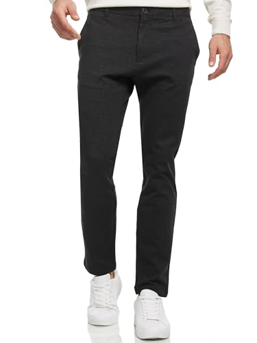 JEFF Herren JFEzra Stoffhose mit 4 Taschen | Stretch Hose Herrenhose für Männer Raven, 34/32 von JEFF