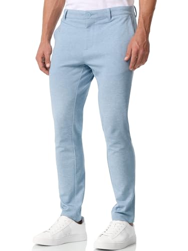 JEFF Herren JFEzra Stoffhose mit 4 Taschen | Stretch Hose Herrenhose für Männer Sky Way, 34/32 von JEFF