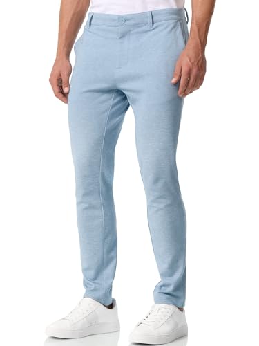 JEFF Herren JFEzra Stoffhose mit 4 Taschen | Stretch Hose Herrenhose für Männer Sky Way 38/32 von JEFF