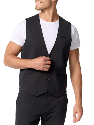 JEFF Herren JFEzra Weste mit Viskose-Anteil | Anzugweste Herrenweste Black, 50 von JEFF