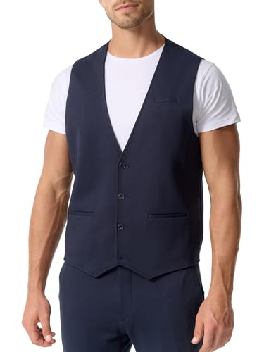 JEFF Herren JFEzra Weste mit Viskose-Anteil | Anzugweste Herrenweste Dark Navy, 50 von JEFF