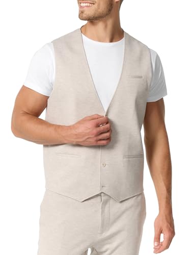 JEFF Herren JFEzra Weste mit Viskose-Anteil | Anzugweste Herrenweste Ecru Mix, 52 von JEFF