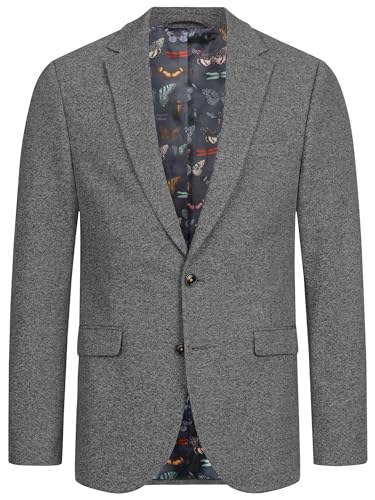 JEFF Herren JFFelix Sakko mit Stretch | Klassische Anzugjacke Herrenjackett Black Mix, 52 von JEFF