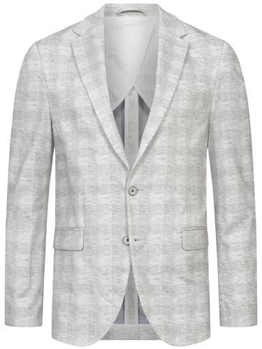 JEFF Herren JFLeo Sakko mit Stretch | Klassische Anzugjacke Herrenjackett Grey Check, 56 von JEFF
