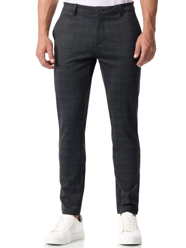 JEFF Herren JFOliver Chino Stoffhose mit 4 Taschen | Chinohose Herrenhose Stretch Hose Check, 36/32 von JEFF