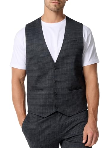 JEFF Herren JFOliver Weste mit Viskose-Anteil | Anzugweste Herrenweste Check, 54 von JEFF