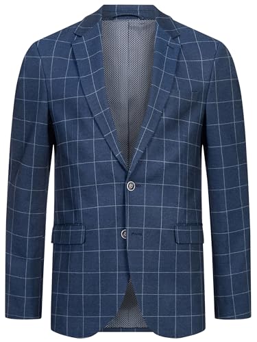 JEFF Herren JFTate Sakko mit Stretch | Klassische Anzugjacke Herrenjackett Check, 54 von JEFF