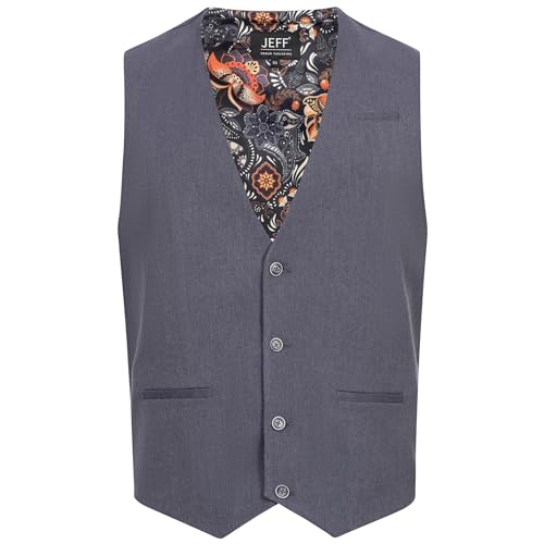 JEFF Herren Nikolaj Plain Weste mit Viskose-Anteil | Anzugweste Herrenweste für Männer Navy, 52 von JEFF