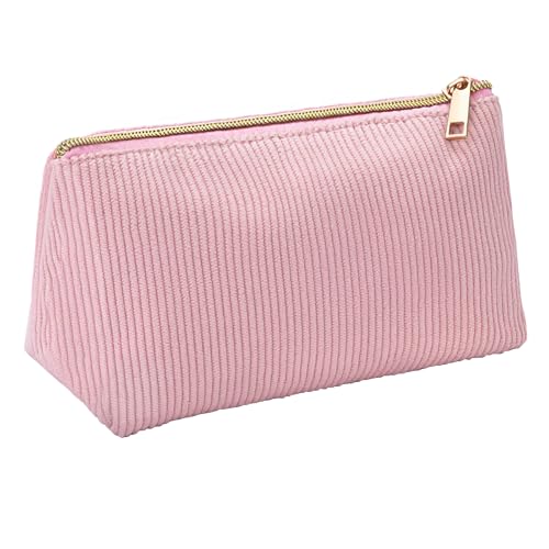 JEFURE Federmäppchen, Mäppchen Cord-Stoff, Großes Fassungsvermögen Schlampermäppchen, Schüttelpenal, Stiftemäppchen für Schule, Büro, Faulenzermäppchen (Rosa) von JEFURE