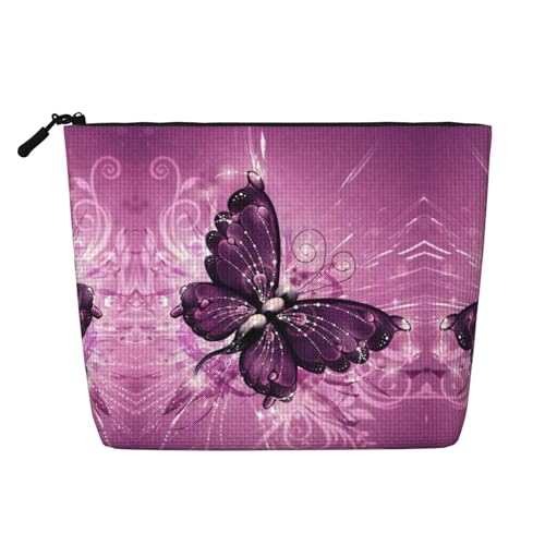 Butterfly1 Make-up-Tasche, Reise-Kulturbeutel, Reise-Make-up-Tasche, tragbarer Make-up-Organizer für Damen, Schwarz , Einheitsgröße von JEJEA