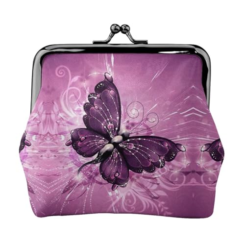Butterfly1 Münzgeldbörse, tragbar, Faserleder, Münzgeldbörse, Mini-Geldbörse für Damen, Schwarz , Einheitsgröße, Münztasche von JEJEA