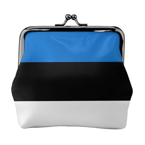 Geldbörse mit Estland-Motiv, tragbare Münzgeldbörse aus Faserleder, Mini-Geldbörse für Damen, Schwarz , Einheitsgröße, Münztasche von JEJEA
