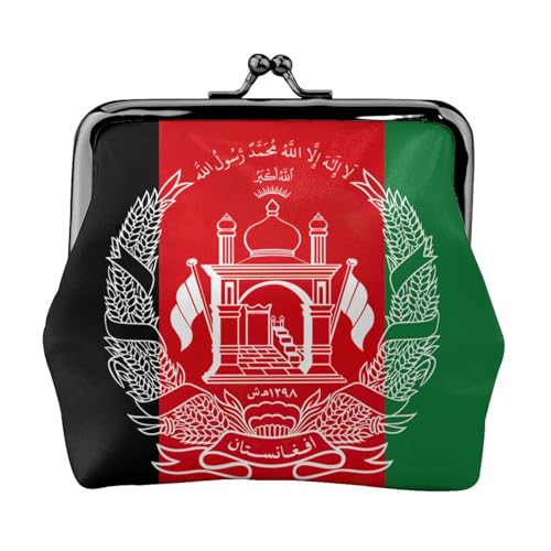 Geldbörse mit Flagge von Afghanistan, tragbare Geldbörse aus Faserleder, Mini-Geldbörse für Damen, Schwarz , Einheitsgröße, Münztasche von JEJEA