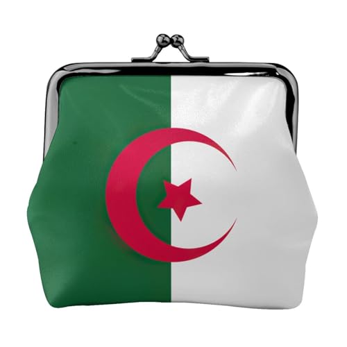 Geldbörse mit Flagge von Algerien, tragbare Münzgeldbörse aus Faserleder, Mini-Geldbörse für Damen, Schwarz , Einheitsgröße, Münztasche von JEJEA