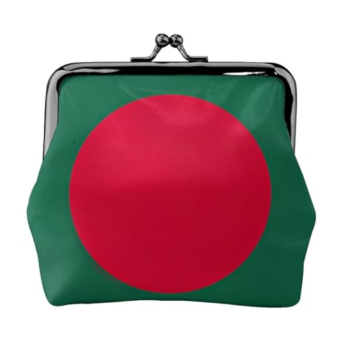 Geldbörse mit Flagge von Bangladesch, tragbare Münzgeldbörse aus Faserleder, Mini-Geldbörse für Damen, Schwarz , Einheitsgröße, Münztasche von JEJEA