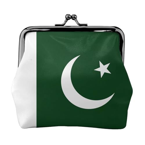 Geldbörse mit Flagge von Pakistan, tragbare Münzgeldbörse aus Faserleder, Mini-Geldbörse für Damen, Schwarz , Einheitsgröße, Münztasche von JEJEA