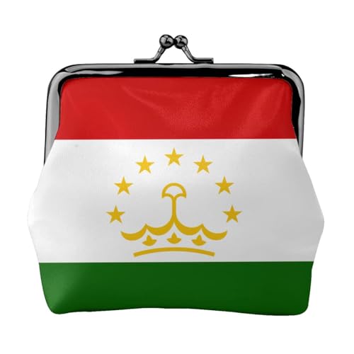 Geldbörse mit Flagge von Tadschikistan, tragbare Münzgeldbörse aus Faserleder, Mini-Geldbörse für Damen, Schwarz , Einheitsgröße, Münztasche von JEJEA