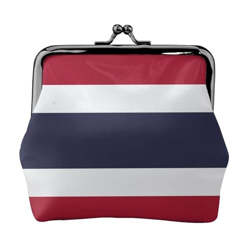 Geldbörse mit Thailand-Flagge, tragbar, Faserleder, Münzgeldbörse, Mini-Geldbörse für Damen, Schwarz , Einheitsgröße, Münztasche von JEJEA