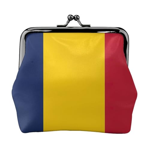 Geldbörse mit Tschad-Motiv, tragbare Münzgeldbörse aus Faserleder, Mini-Geldbörse für Damen, Schwarz , Einheitsgröße, Münztasche von JEJEA