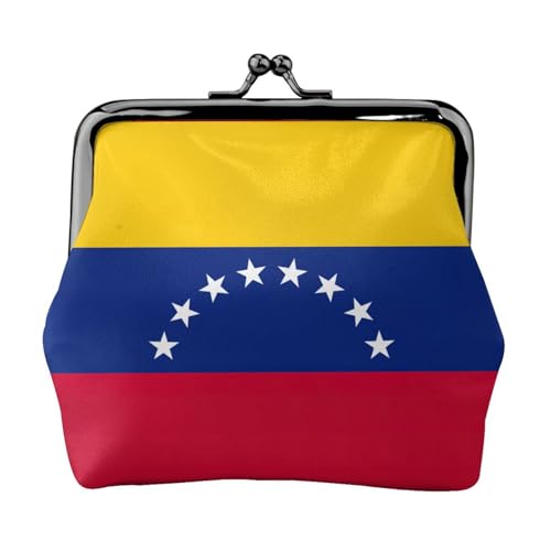 Geldbörse mit Venezuela-Motiv, tragbare Münzgeldbörse aus Faserleder, Mini-Geldbörse für Damen, Schwarz , Einheitsgröße, Münztasche von JEJEA