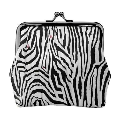 Geldbörse mit Zebra-Druck, tragbare Geldbörse aus Faserleder, Mini-Geldbörse für Damen, Schwarz , Einheitsgröße, Münztasche von JEJEA