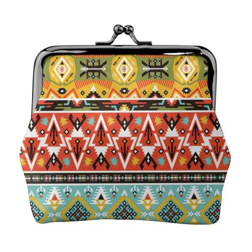 Geldbörse mit böhmischem Federdruck, tragbare Geldbörse aus Faserleder, Mini-Geldbörse für Damen, Schwarz , Einheitsgröße, Münztasche von JEJEA