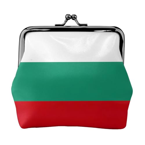 Geldbörse mit bulgarischer Flagge, tragbare Geldbörse aus Faserleder, Mini-Geldbörse für Damen, Schwarz , Einheitsgröße, Münztasche von JEJEA