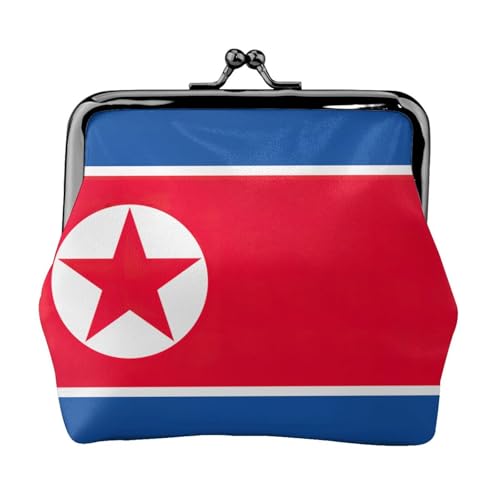 Geldbörse mit koreanischer Flagge, tragbare Geldbörse aus Faserleder, Mini-Geldbörse für Damen, Schwarz , Einheitsgröße, Münztasche von JEJEA
