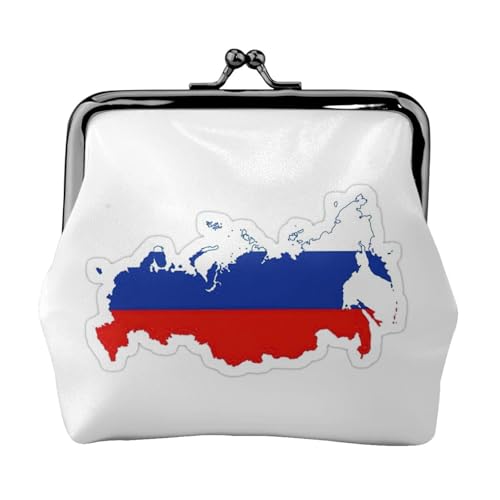 Geldbörse mit russischer Flagge, tragbar, Faserleder, Münzgeldbörse, Mini-Geldbörse für Damen, Schwarz , Einheitsgröße, Münztasche von JEJEA