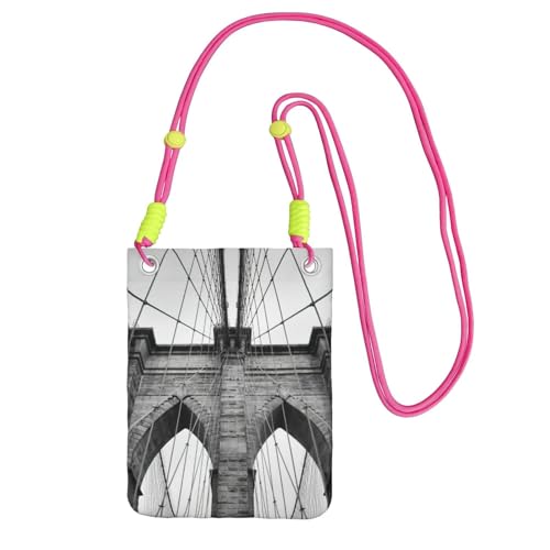 JEJEA Brooklyn Bridge Print Crossbody Handytasche für Damen und Herren, verstellbarer Riemen, Handygeldbörse, für Reisen und Einkaufen, Fuchusia, Einheitsgröße JEJEA Brooklyn Bridge Print Crossbody Handytasche für Damen und Herren, verstellbarer Riemen, Handygeldbörse, für Reisen und Einkaufen, Fuchusia, Einheitsgröße von JEJEA