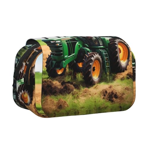 JEJEA Company Federmäppchen mit Traktor-Druck, Federmäppchen, Halter für Bleistifte, Make-up, Mehrzweck-Organizer-Box für Erwachsene, Schwarz , Einheitsgröße, Kulturbeutel von JEJEA