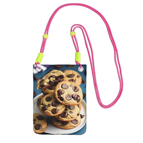 JEJEA Cookies Food Schokoladenstückchen Kekse Druck Crossbody Handytasche für Damen und Herren, verstellbarer Riemen, Handygeldbörse, für Reisen und Einkaufen, Fuchusia, Einheitsgröße JEJEA Cookies Food Schokoladenstückchen Kekse Druck Crossbody Handytasche für Damen und Herren, verstellbarer Riemen, Handygeldbörse, für Reisen und Einkaufen, Fuchusia, Einheitsgröße von JEJEA