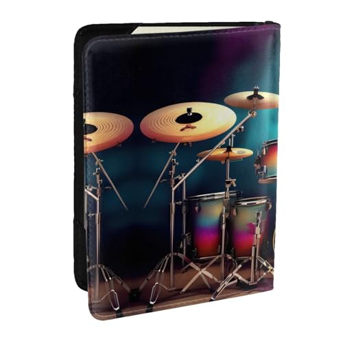 JEJEA Cool Drums Set Print Travel Organizer Credit Cards Case Passport Book Passport Holder Cover Wallet for Traveling,, Schwarz , Einheitsgröße von JEJEA