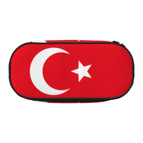 JEJEA Federmäppchen, Motiv: Flagge der Türkei, großes Fassungsvermögen, große Aufbewahrung, hohe Kapazität, Beutelhalter, Organizer, Schwarz , Einheitsgröße, Taschen-Organizer von JEJEA