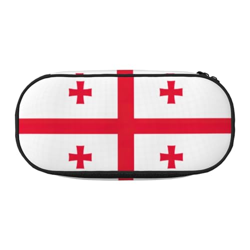 JEJEA Federmäppchen, Motiv: Flagge von Georgia, großes Fassungsvermögen, große Aufbewahrung, hohe Kapazität, Beutelhalter, Organizer, Schwarz , Einheitsgröße, Taschen-Organizer von JEJEA