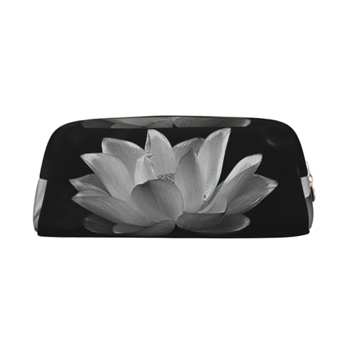 JEJEA Federmäppchen aus Leder, mit großem Fassungsvermögen, vielseitig einsetzbar, Schwarz / Weiß, gold, Einheitsgröße, Kulturbeutel von JEJEA