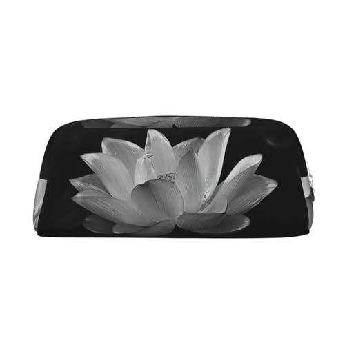 JEJEA Federmäppchen aus Leder, mit großem Fassungsvermögen, vielseitig einsetzbar, Schwarz / Weiß, silber, Einheitsgröße, Kulturbeutel von JEJEA