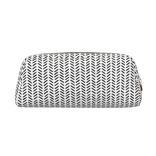 JEJEA Federmäppchen aus Leder, mit großem Fassungsvermögen, vielseitig verwendbar, Schwarz und Weiß, gold, Einheitsgröße, Kulturbeutel von JEJEA