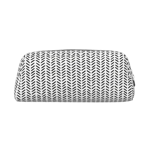 JEJEA Federmäppchen aus Leder, mit großem Fassungsvermögen, vielseitig verwendbar, Schwarz und Weiß, silber, Einheitsgröße, Kulturbeutel von JEJEA