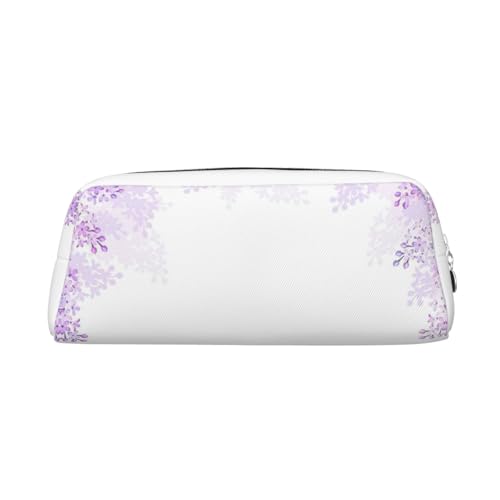 JEJEA Federmäppchen aus Leder mit Blumenmuster, großes Fassungsvermögen, vielseitige Make-up-Tasche, silber, Einheitsgröße, Kulturbeutel von JEJEA