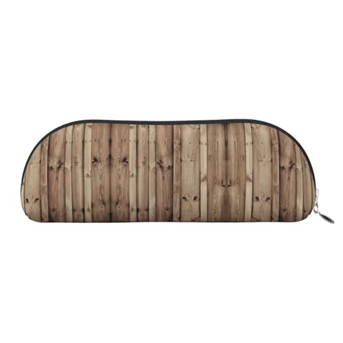 JEJEA Federmäppchen aus Leder mit Holzmaserung, mit Reißverschluss, Federmäppchen, Federmäppchen, Make-up-Kosmetiktasche, silber, Einheitsgröße, Kulturbeutel von JEJEA